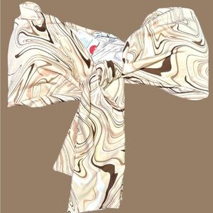 Bia She Bandeau Top Brown Cream Tan Size Small